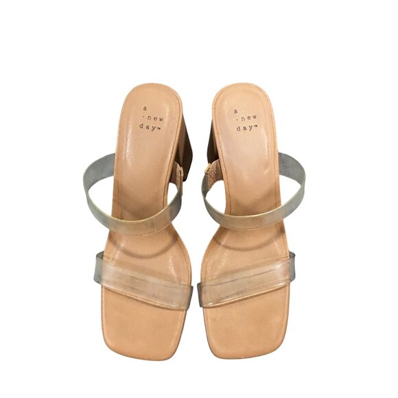 Transparent Strap Block Heeled Sandals Size 8 By A New Day - Picture 7 of 8